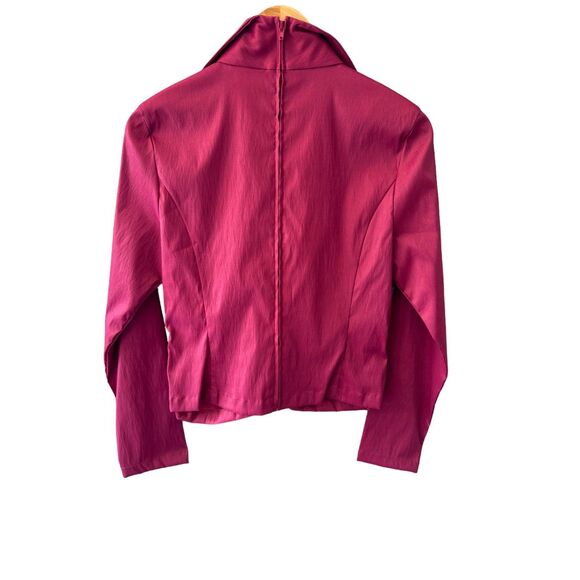 Tadashi Shoji Collared V-Neck‎ Blouse Top Pink Size 10 NWT - Picture 2 of 4